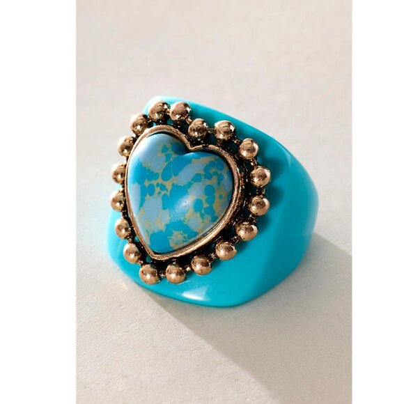 NWOT Free People Studded Heart Ring - Picture 3 of 9